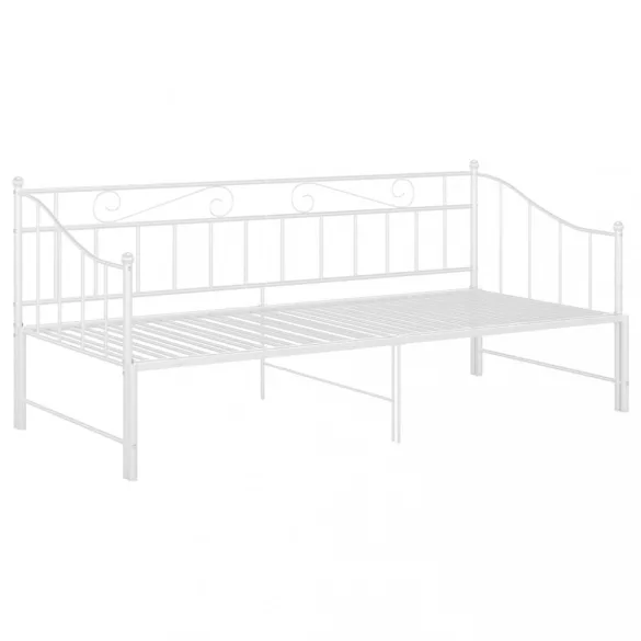 fehér fém kihúzható kanapéágykeret 90 x 200 cm