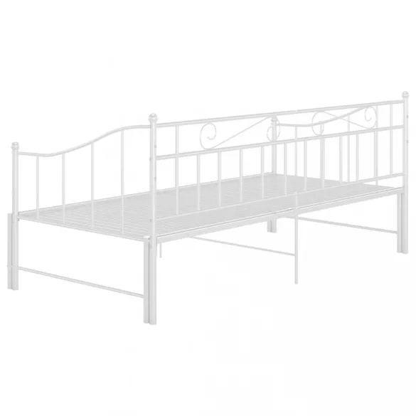 fehér fém kihúzható kanapéágykeret 90 x 200 cm