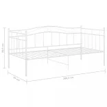 fehér fém kanapéágykeret 90 x 200 cm