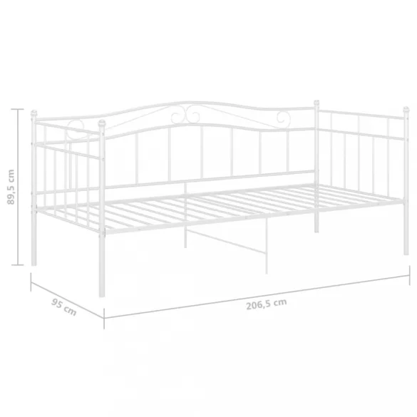 fehér fém kanapéágykeret 90 x 200 cm