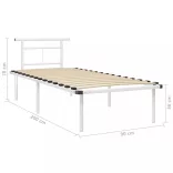 fehér fém ágykeret 90 x 200 cm