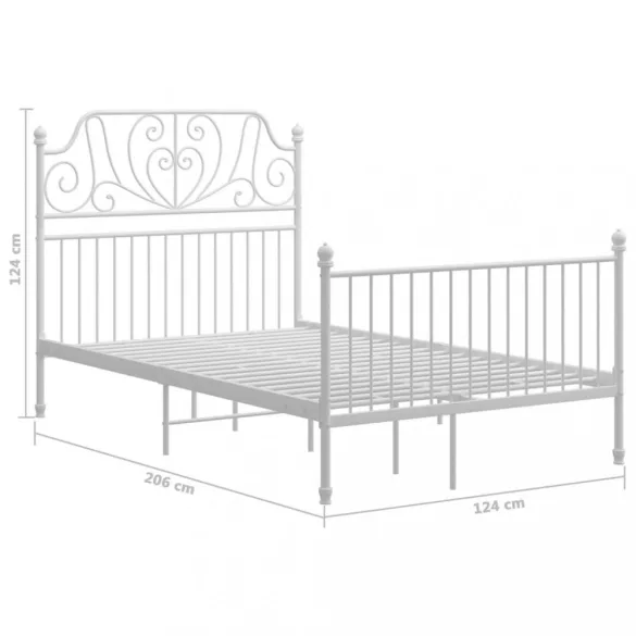 fehér fém ágykeret 120 x 200 cm