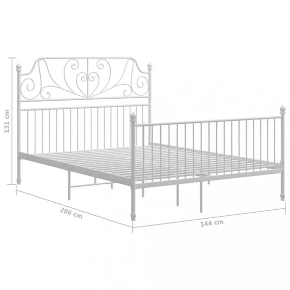 fehér fém ágykeret 160 x 200 cm