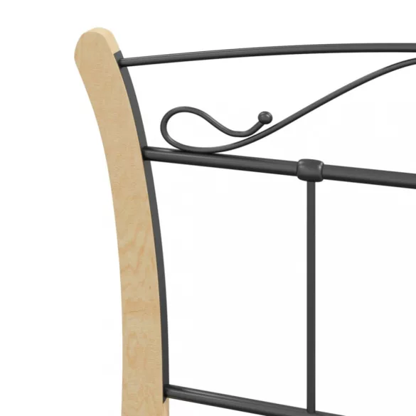 fekete fém ágykeret 100 x 200 cm