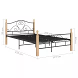 fekete fém ágykeret 120 x 200 cm