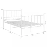 fehér fém ágykeret 120 x 200 cm