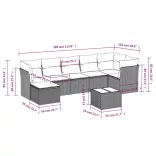 8 részes szürke polyrattan kerti ülőgarnitúra párnákkal