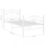 fehér fém ágykeret 90 x 200 cm