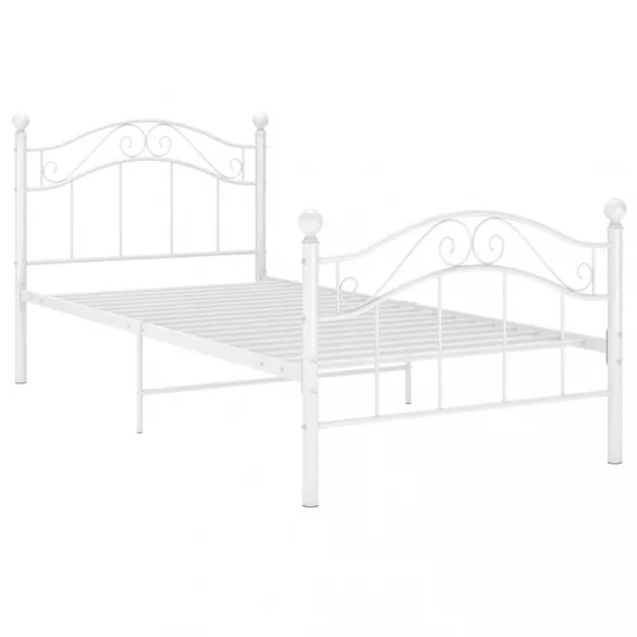 fehér fém ágykeret 100 x 200 cm
