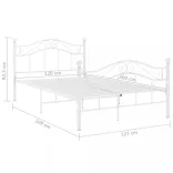 fehér fém ágykeret 120 x 200 cm