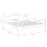 fehér fém ágykeret 160 x 200 cm