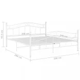 fehér fém ágykeret 200 x 200 cm