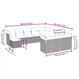 12 részes barna polyrattan kerti ülőgarnitúra párnákkal