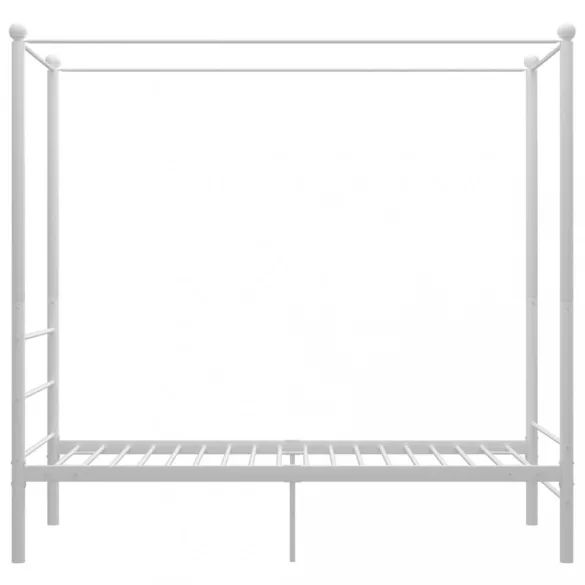 fehér fém baldachinos ágykeret 90 x 200 cm