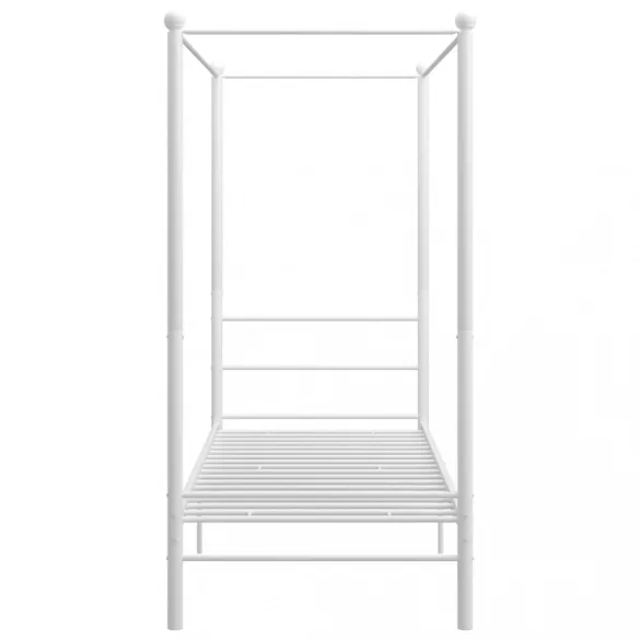 fehér fém baldachinos ágykeret 90 x 200 cm