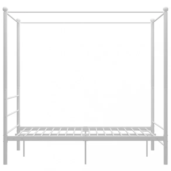 fehér fém baldachinos ágykeret 120 x 200 cm