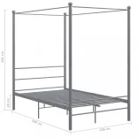 szürke fém baldachinos ágykeret 120 x 200 cm
