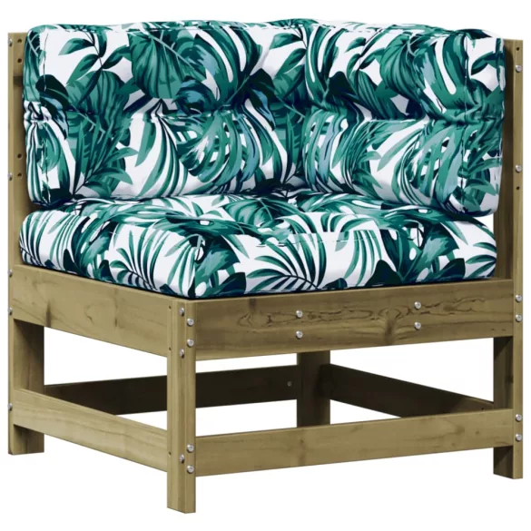 8 részes impregnált fenyőfa kerti ülőgarnitúra párnával