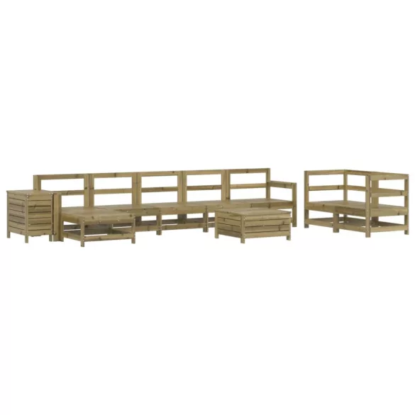 10 részes impregnált fenyőfa kerti kanapészett