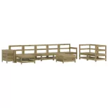 10 részes impregnált fenyőfa kerti kanapészett