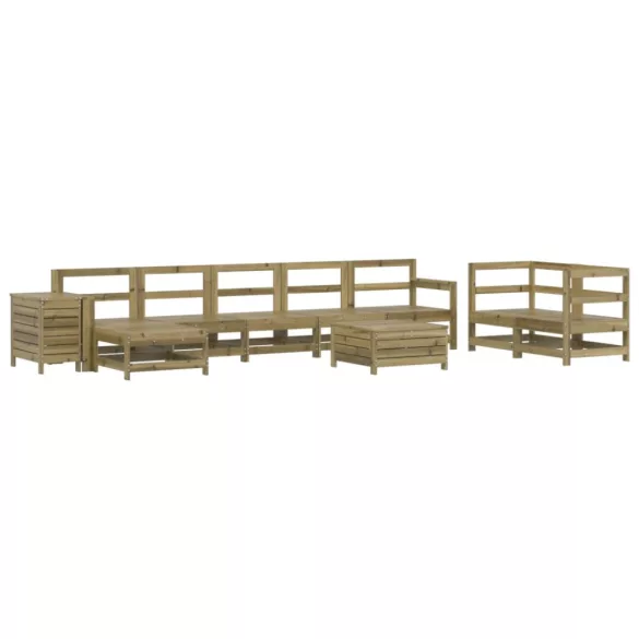 10 részes impregnált fenyőfa kerti kanapészett