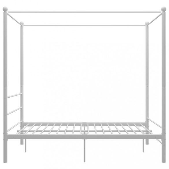 fehér fém baldachinos ágykeret 160 x 200 cm