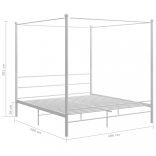 fehér fém baldachinos ágykeret 180 x 200 cm