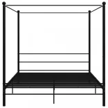 fekete fém baldachinos ágykeret 200 x 200 cm