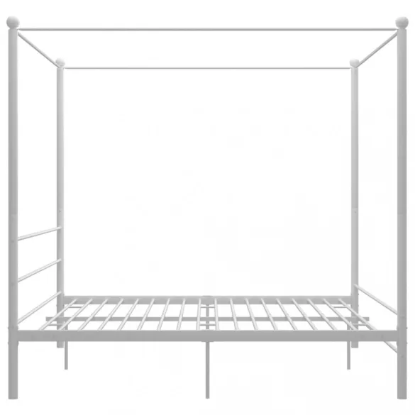 fehér fém baldachinos ágykeret 200 x 200 cm