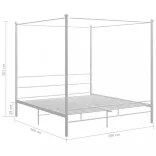 fehér fém baldachinos ágykeret 200 x 200 cm