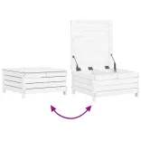 fehér 3 részes tömör fenyőfa kerti kanapészett