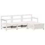 fehér 4 részes tömör fenyőfa kerti ülőgarnitúra