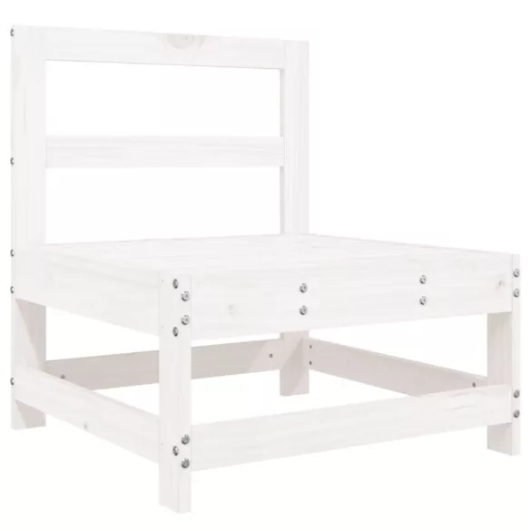 fehér 7 részes tömör fenyőfa kerti kanapészett