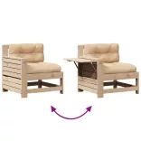 7 részes tömör fenyőfa kerti ülőgarnitúra párnával