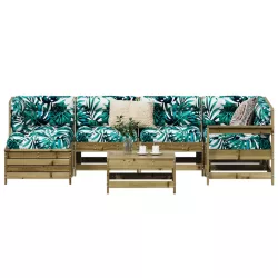 7 részes impregnált fenyőfa kerti kanapészett