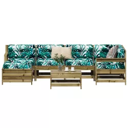 7 részes impregnált fenyőfa kerti kanapészett