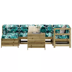 7 részes impregnált fenyőfa kerti kanapészett