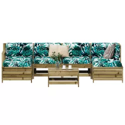 7 részes impregnált fenyőfa kerti kanapészett