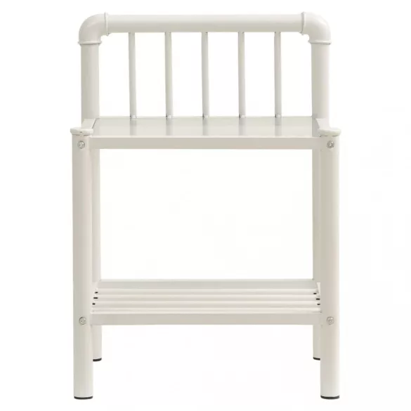 2 db fehér és átlátszó fém és üveg éjjeliszekrény