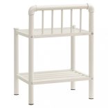 2 db fehér és átlátszó fém és üveg éjjeliszekrény