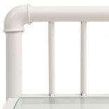 2 db fehér és átlátszó fém és üveg éjjeliszekrény