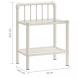 2 db fehér és átlátszó fém és üveg éjjeliszekrény