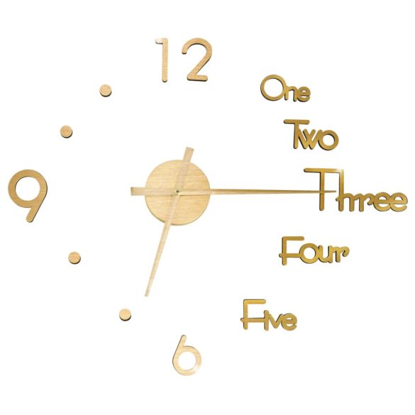 aranyszínű modern 3D falióra 100 cm XXL