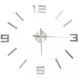 ezüstszínű modern 3D falióra 100 cm XXL