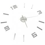 ezüstszínű modern 3D falióra 100 cm XXL