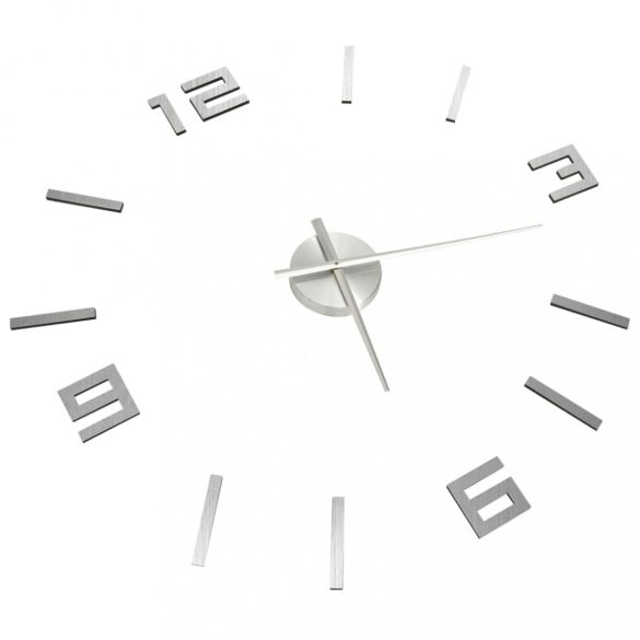 ezüstszínű modern 3D falióra 100 cm XXL