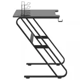 fekete ZZ-lábú gamer asztal 90 x 60 x 75 cm