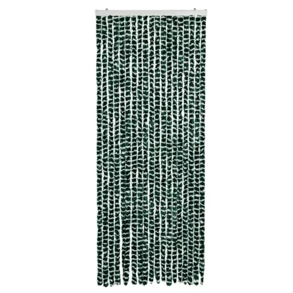 zöld és fehér zsenília rovarfüggöny 56 x 185 cm