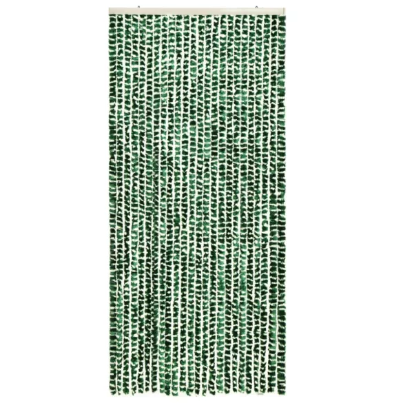 zöld és fehér zsenília rovarfüggöny 90 x 220 cm