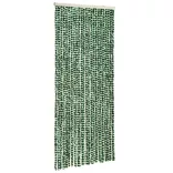 zöld és fehér zsenília rovarfüggöny 90 x 220 cm